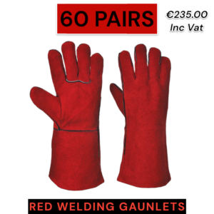 RED WELDING GAUNLETS
