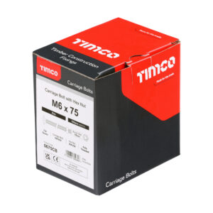 TIMCO M6 X 75 Cup Head Bolt & Hex Nut
