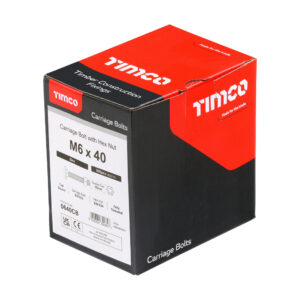 TIMCO M6 X 40 Cup Head Bolt & Hex Nut