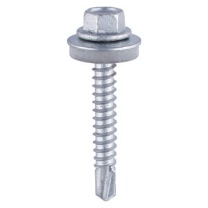 TIMCO 5.5 X 32 Heavy Section Tek Screws - Hex - EPDM Washer - Self-Drilling - Zinc - (Box Of 100)